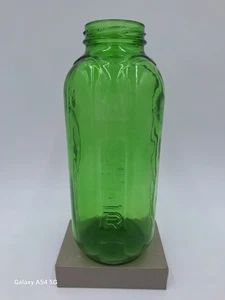 Vintage Chrystal House grünes Glas 40 Unzen Wasser Saft Kühlschrank Flasche 1930er - Bild 1 von 12