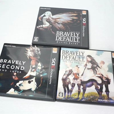 Lot 3 Bravely Default & for the Sequel & Bravely Second Nintendo 3DS Japan - Image 1 of 4
