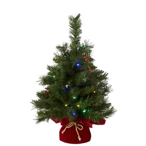 Pre-lit Artificial Mini Christmas Tree | Includes Multi-Color LED Lights and ... - Picture 1 of 5
