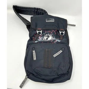 Vintage Oakley Crossbody Sling Bag Backpack Black World Whide Travel Crossbody - Picture 1 of 11
