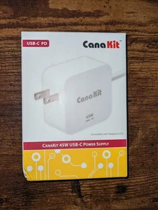 Canakit Alimentation 45W USB-C avec PD pour Raspberry Pi 5 (27W @ 5A) - Photo 1/6
