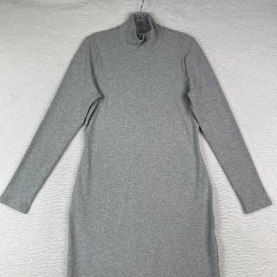 Vestido Lululemon Kitsilano Cuello Alto Acanalado Gris Jaspeado Maxi Manga Larga Talla 10 Foto 1 de 4