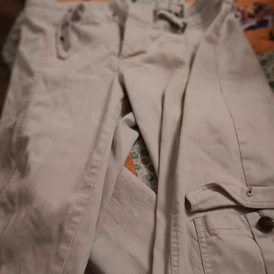 Pantalones cargo descoloridos Glory elásticos bolsillos cinturón talla 16 caqui Foto 1 de 2