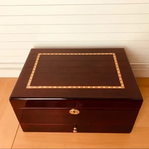 Joyero vintage de madera de nogal burl - Imagen 1 de 8