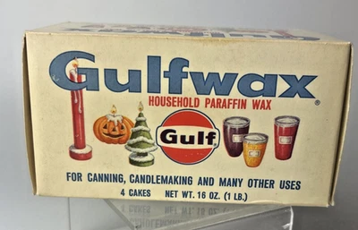 Vintage Gulfwax Household Paraffin Wax 1 Pound All New In Orig Box - Image 1 of 2