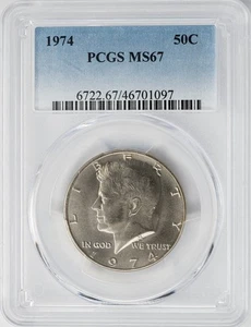 Kennedy Half 50c 1974 MS67 PCGS 946624-84 - Imagen 1 de 5