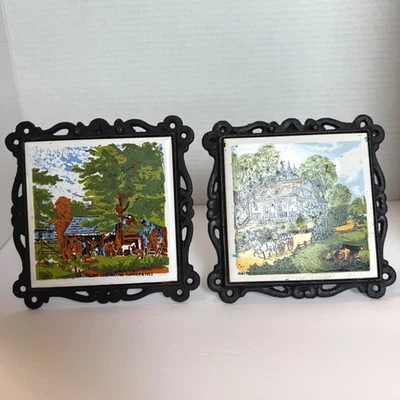Vintage Seven Star Cast Iron Currier & Ives American Homestead New England Cider - Image 1 of 4