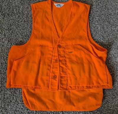 Vintage Duxbak Hunting Vest Men's Large Blaze Orange Waterfowl Duck Hunting Gear - Image 1 of 4