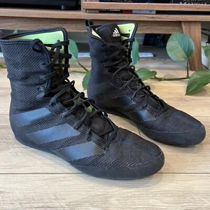 Adidas Boxing Shoes Box Hog 3 Men's Size 10.5 Triple Black F99921 Lace YYJ606004 - Picture 1 of 7