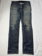 Hudson Straight Leg Jeans Mens 32 Blue 100% Cotton Flap Pocket Button Fly