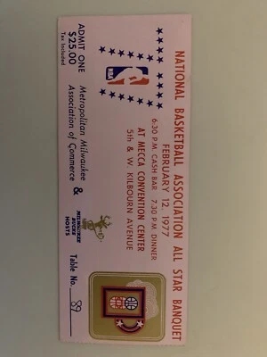 Ticket from the 1977 NBA All Star Banquet at the Mecca Convention Center - Image 1 of 4