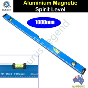 Berent Aluminium 1m 1000mm Spirit Level with Magnetic Base Graduated Ruler - Picture 1 of 4