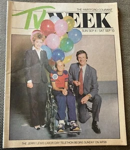 Hartford Courant TV Week 9/4/ 1983 Jerry Lewis Labor Day Telethon - Foto 1 di 1