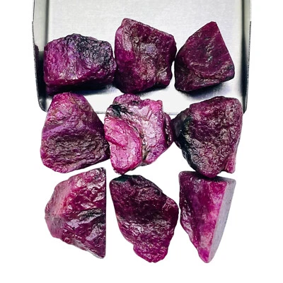 9 Pcs Natural Ruby Rough 20-23mm Huge Loose Unheated Gemstones Lot 263 Cts - Image 1 of 4