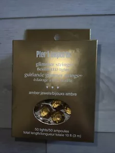 Pier 1 Imports Fall 10' LED Amber Jewel Flexible Glimmer String 50 Lights Timer - Picture 1 of 9