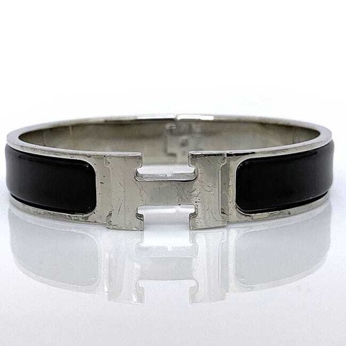 HERMÈS Bracciale Hermes Bracciale Click Clack PM Argento Accessori Metallo Nero Donna