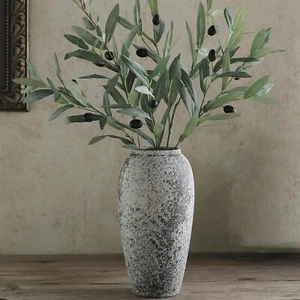 Rustic Large Ceramic Vase Vintage Floor Tall Flower Vase Distressed Farmhouse De - Picture 1 of 9