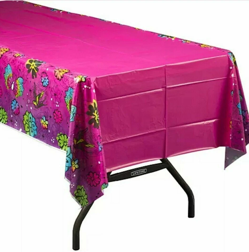 Disney Tinker Bell Plastic Table Cover Girls Birthday Party Supplies Decoration - Image 1 of 2