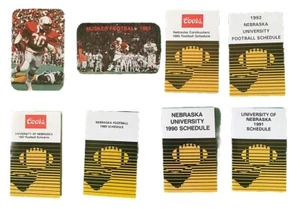 Juego de 8 horarios de fútbol americano universitario Cornhuskers de la Universidad de Nebraska 1983-92 - Imagen 1 de 2
