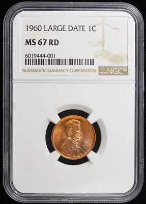 1960 Large Date NGC MS 67 RD United States / American Lincoln Memorial Cent - Image 1 of 2