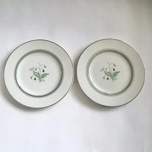 Pair 2 Vintage Old Ivory Coralbel Syracuse Dessert Salad Small Plates 8” Floral - Picture 1 of 7