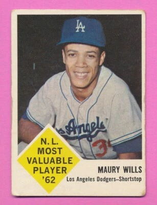BUENO+/- MAURY WILLS NOVATO 1963 FLEER #43 BORDE SIN ARRUGAR DESGASTE EN LAS ESQUINAS *TPHLC-8059 Foto 1 de 2