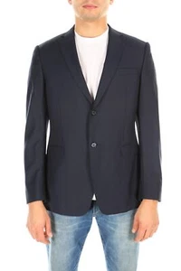 Z Zegna Navy 120623 Men's Wool Water Repellent Blazer Jacket 50R IT (US 40R) - Picture 1 of 4
