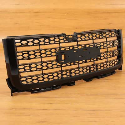 Front Upper Honeycomb Grille Black For GMC Sierra 2500 / 3500 HD 2011-2014 2012 Foto 1 de 4