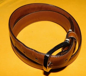 MEN'S JOHNSTON & MURPHY LIGHT BROWN GENUINE LEATHER BELT SIZE 34/85cm.. - Picture 1 of 7