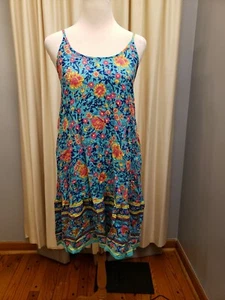 Boho Floral Printed Dress Summer Sleeveless Adjustable Strap Beach Mini S - Picture 1 of 10