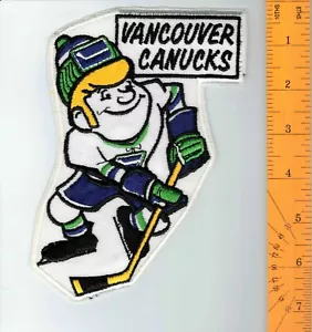 Parche de 7" de dibujos animados de Vancouver Canucks de la NHL de principios de 1970 raro vintage y original - Imagen 1 de 1
