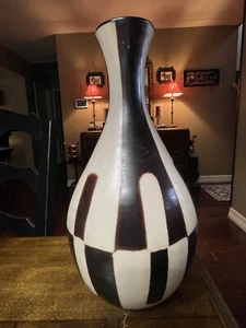 14" Vintage Luis Salas 2002 Peru signierte MCM handgeworfene Vase Chulucanas - Bild 1 von 9