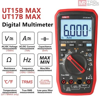 UNI-T UT15B Max/UT17B Max Digital Multimeter Voltmeter TRMS VFD Capacitance Test - Image 1 of 4