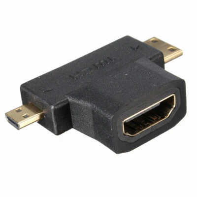 HDMI Female to Mini & Micro HDMI Male Video Audio Extension Adapter - Image 1 of 4