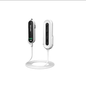 Cargador de coche RapidX X5 Plus 5 puertos USB QC 3.0/Tipo C negro sobre blanco desmontable  - Imagen 1 de 11