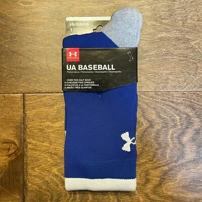 NEW Under Armour UA  Men's Baseball Over the Calf Socks Blue Large 9-12.5 1 Pair - Image 1 of 4