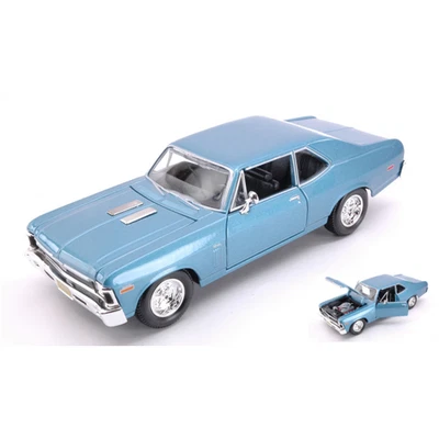 CHEVROLET NOVA SS 1970 METALLIC LIGHT BLUE 1:24 Maisto Auto Stradali Modellino N - Immagine 1 di 3