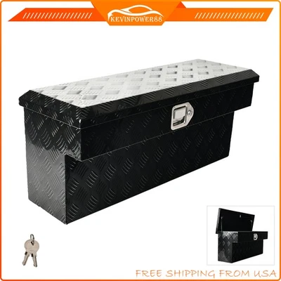 34"x12.2"x15" inch Aluminum Side Mount Truck Bed Tool Box for Trailer Pickup - Image 1 of 4