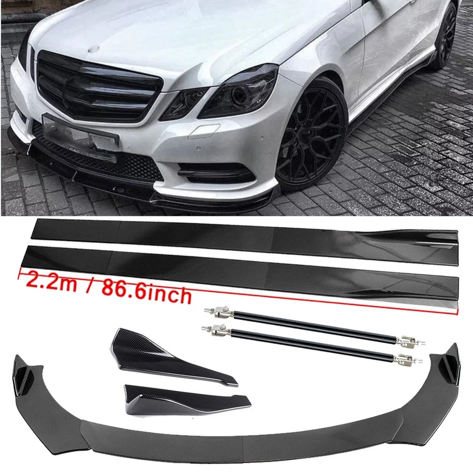 For Mercedes Benz W212 C300 Carbon Fiber Front Bumper Lip Spoiler Rear Lip Body - Imagem 1 de 4