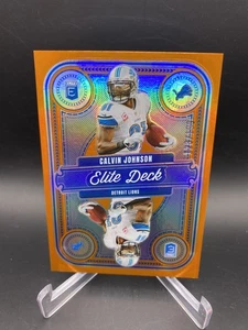 2025 Donruss Elite Football Elite Deck Orange /199 Calvin Johnson Lions - Picture 1 of 3