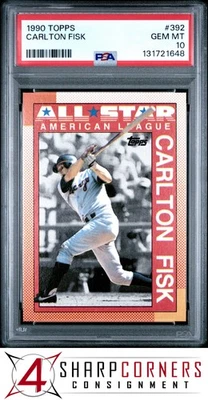 Carlton Fisk Hof 1990 Topps #392 PSA 10 Foto 1 de 3