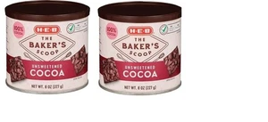 H‑E‑B The Baker's Scoop Unsweetened Cocoa 8 oz(pack of 2 - Picture 1 of 1