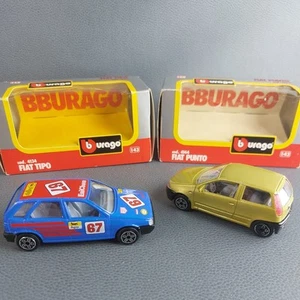 2× Bburago 1:43 scale, fiat tipo 4134, fiat punto 4144, Vintage made in Italy - Picture 1 of 9