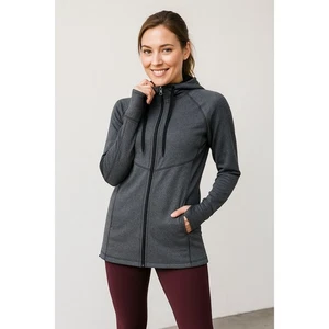 Tek Gear Full Zip Hoodie Medium Women Gray Lightweight Performance - Picture 1 of 7