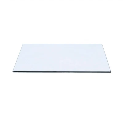 14" X 20" Rectangle Clear Tempered Glass Table Top 3/8" Thick - Flat Polish Edge - Image 1 of 4
