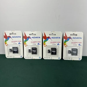4x ADATA Data Storage Card Micro SDHC Card 4GB with Adapter, SD Card, Class 4 - Picture 1 of 3