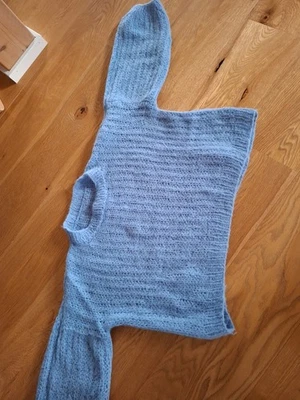 Damen Pullover HANDGESTRICKT Hellblau Gr. M. Kid Silk  - Bild 1 von 4