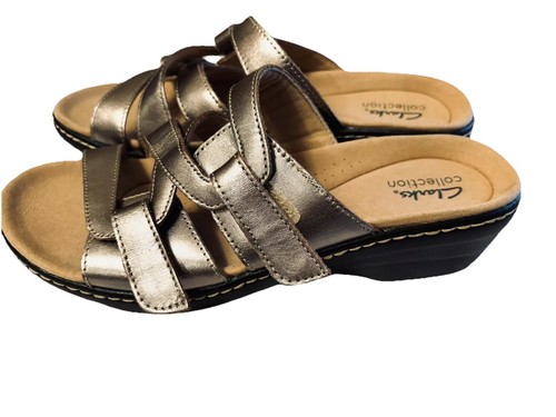 Clarks Sandalo Donna Merliah Karli Tacco US Oro Metallizzato 10M Casual Comfort