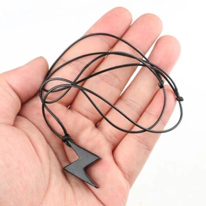 Shungit Shungite Pendant Necklace Lightning Pendant EMF Protection & Healing - Picture 1 of 5