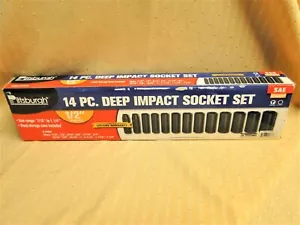 13 Pc Pittsburgh 1/2" Drive Deep Impact Socket Set in Steel Case #01676 - Picture 1 of 9